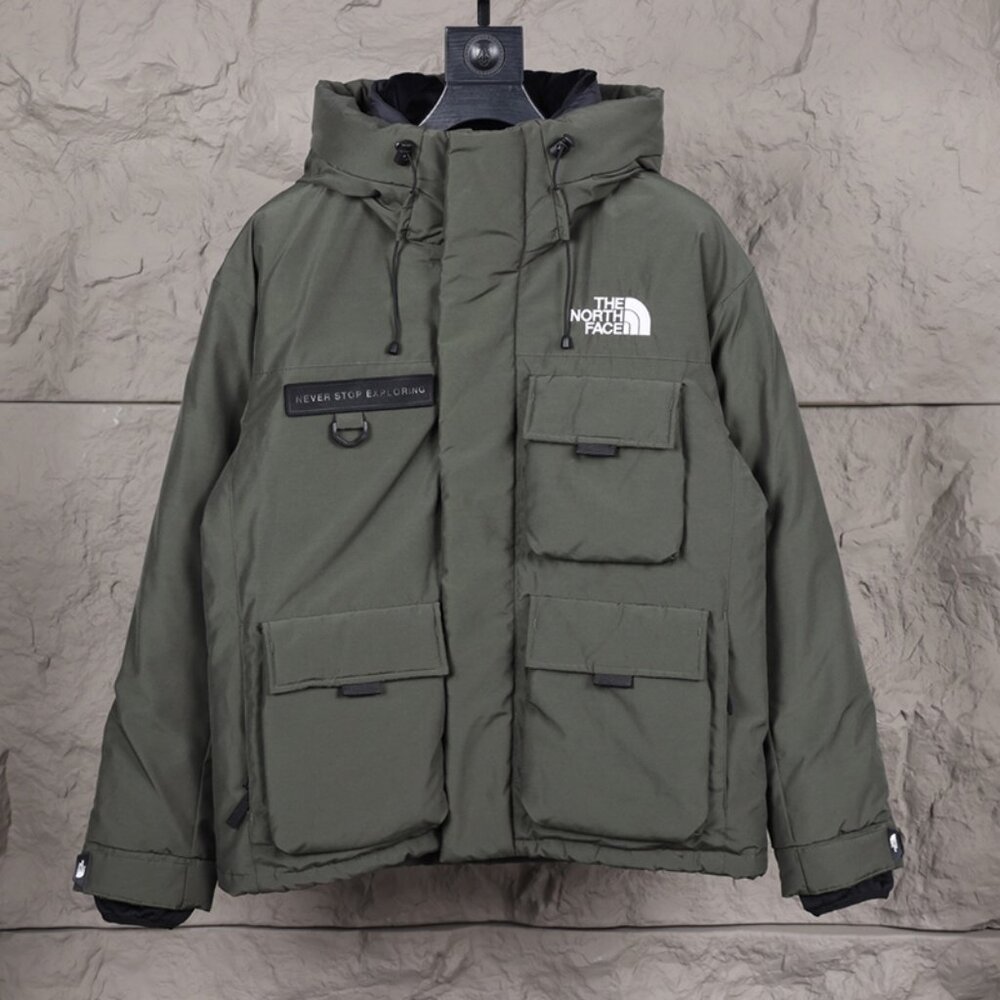 The North Face Dark Green Hooded Workwear Down Jacket